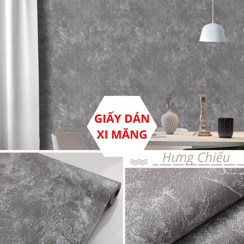Giấy Dán Tường Xi Măng Bê Tông Nhám Có Keo, Decal Giả Xi Măng Chống Thấm Hưng Chiếu
