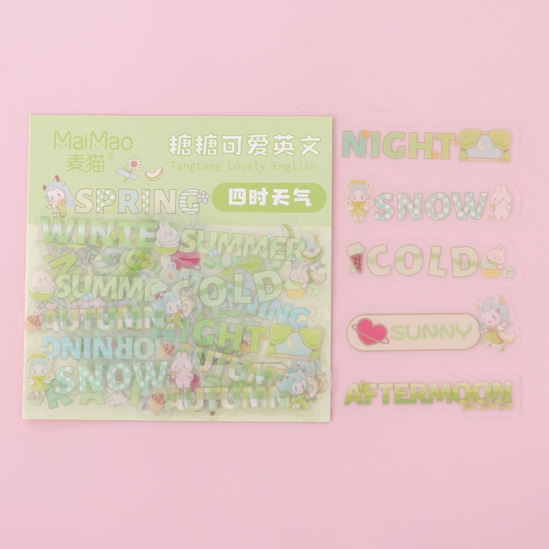 Sticker Dán Tường Chống Thấm Nước Họa Tiết Chữ Tiếng Anh Dễ Thương