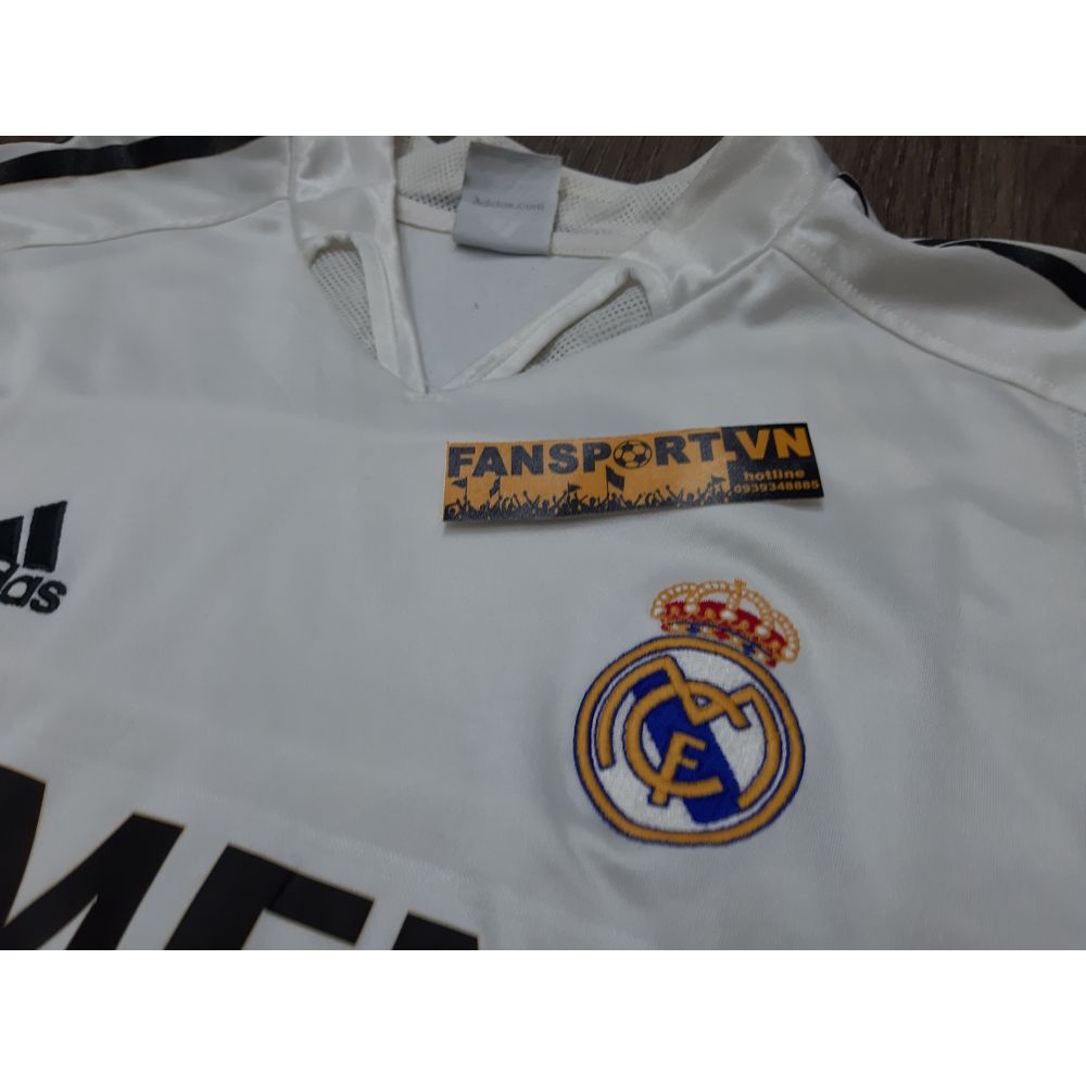 Áo đấu Real Madrid 2004-2005 home shirt jersey white cầu thủ bóng đá