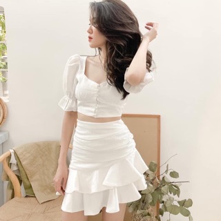 SET ÁO CROP CHÂN VÁY BÈO