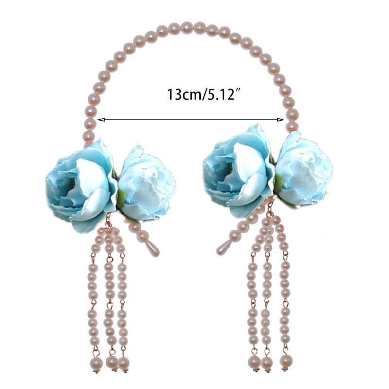 Băng đô đính ngọc trai nhân tạo phối tua rua thời trang dành cho nữ