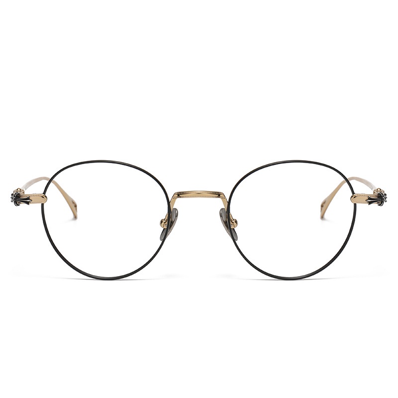 Chrome * Mắt Kính Hình Oval Boston Bằng Titan Nguyên Chất Siêu Nhẹ Thoải Mái Phong Cách Hoài Niệm +