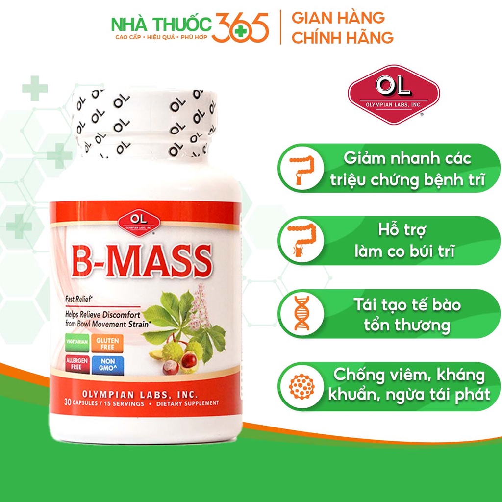 Viên Uống Hỗ Trợ Bệnh Trĩ Olympian Labs B- Mass 30 viên