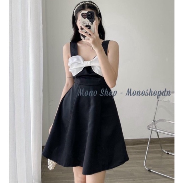 ĐẦM 2S ĐEN PHỐI NƠ TRẮNG NGỰC KTGIMI (Kèm ảnh thật)