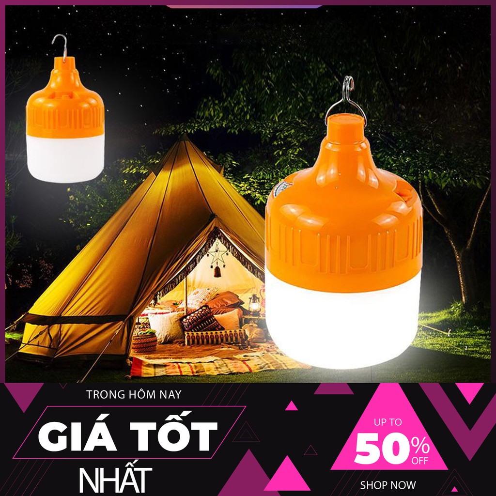 Tặng kèm cap sạcBóng đèn led búp trụ tích điện công suất  100W, 50w,40w, 30w giá sỉ tiết kiệm điện