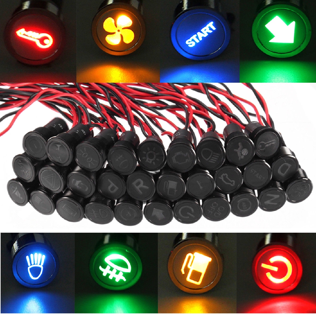 Bảng Đèn Led Tín Hiệu Cảnh Báo 12v 14mm Cho Xe Hơi/Xe Tải