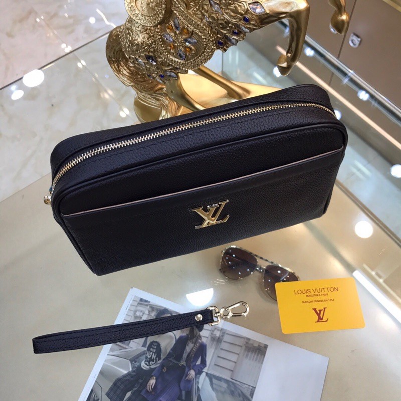 ví tab đứng thời trang nam da nguyên bản logo đính mặt louis vuitton LV