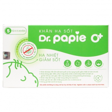 Khăn Lau Hạ Sốt Cho Bé Dr. Papie Dùng Được Cho Trẻ Sơ Sinh