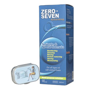 Nước ngâm lens Zero-Seven 360ml (tặng kèm khay đựng lens)