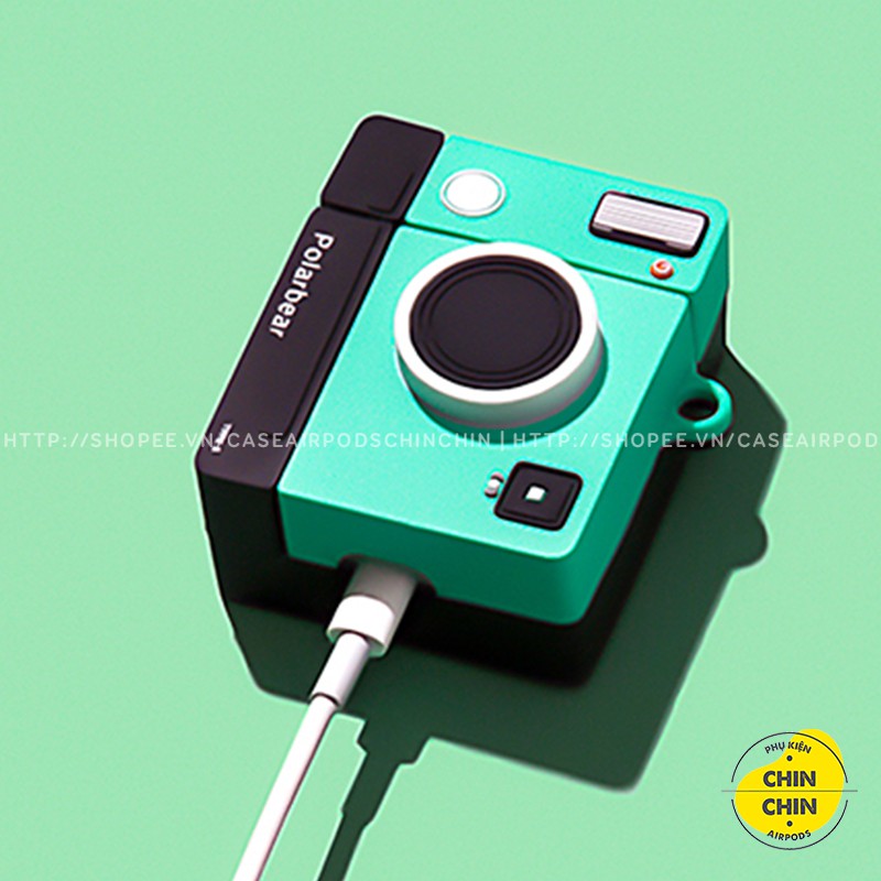 Case Vỏ Bao Airpods Đựng Tai Nghe Airpod 1 2 Pro Camera Máy Ảnh Polarbear Cực Cool Chất Liệu Silicon - Chin Chin Shop