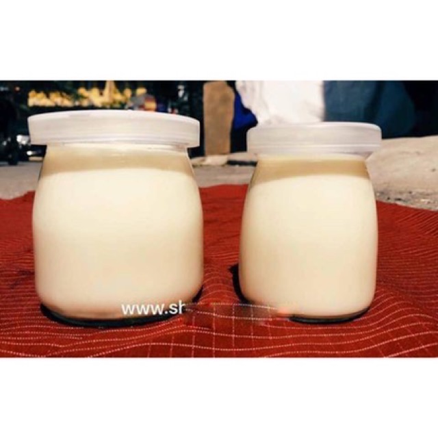 Hũ thuỷ tinh làm sữa chua,cốc làm caramen dáng thấp 100 mL và 200 ml