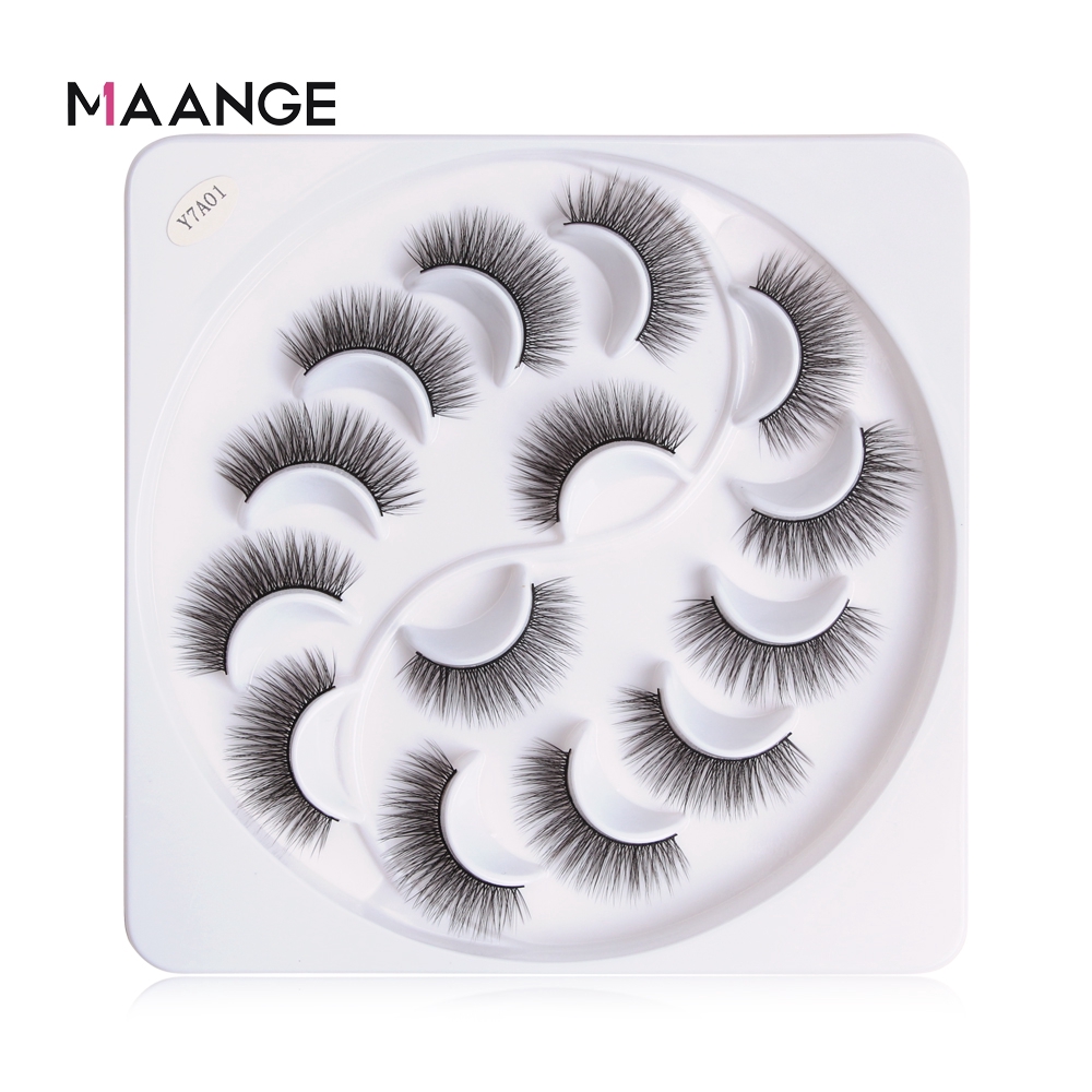 7 Cặp Lông Mi Giả MAANGE 3D Mẫu Mới Làm Từ Lông Chồn Tự Nhiên