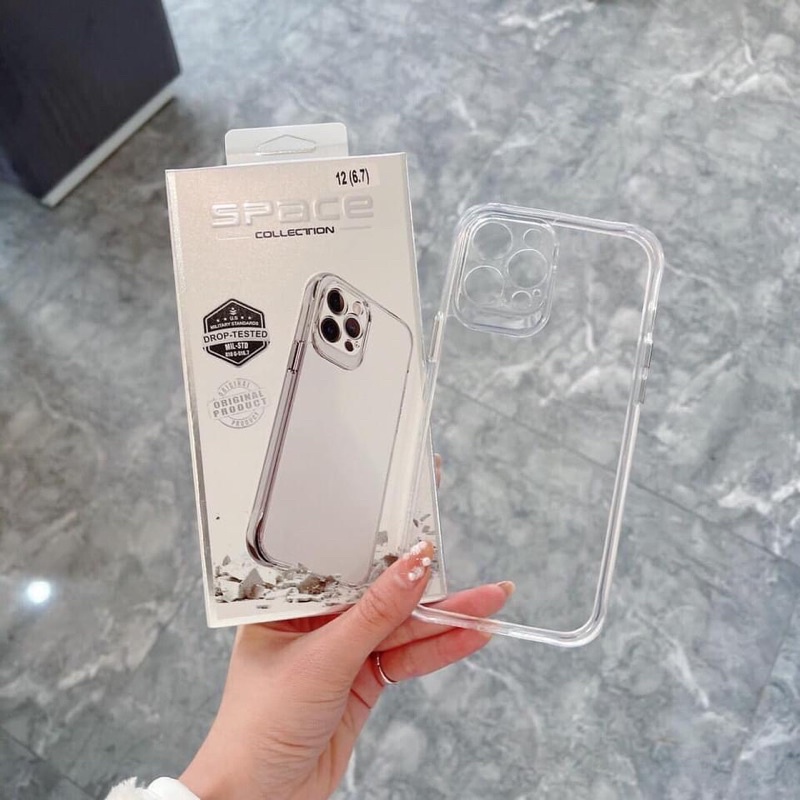 Ốp Lưng Cứng Trong Suốt Space Chống Ố Chống Sốc Full Box Cao Cấp