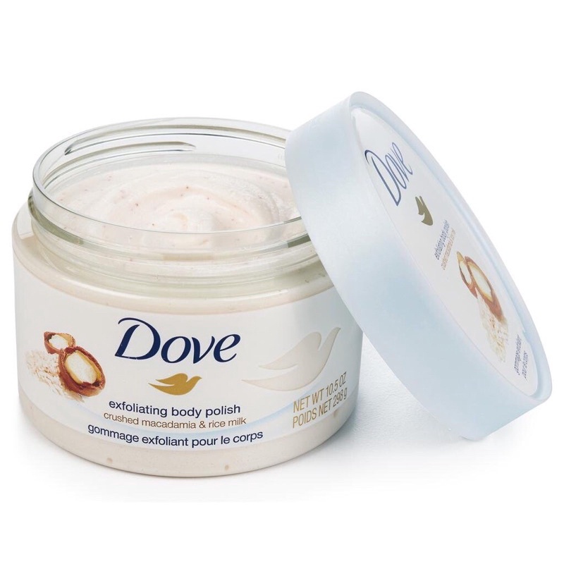 Tẩy tế bào chết body DOVE Exfoliating Body Polish BẢN MỸ làm sạch lỗ chân lông, dưỡng ẩm, chống lão hóa và làm trắng da