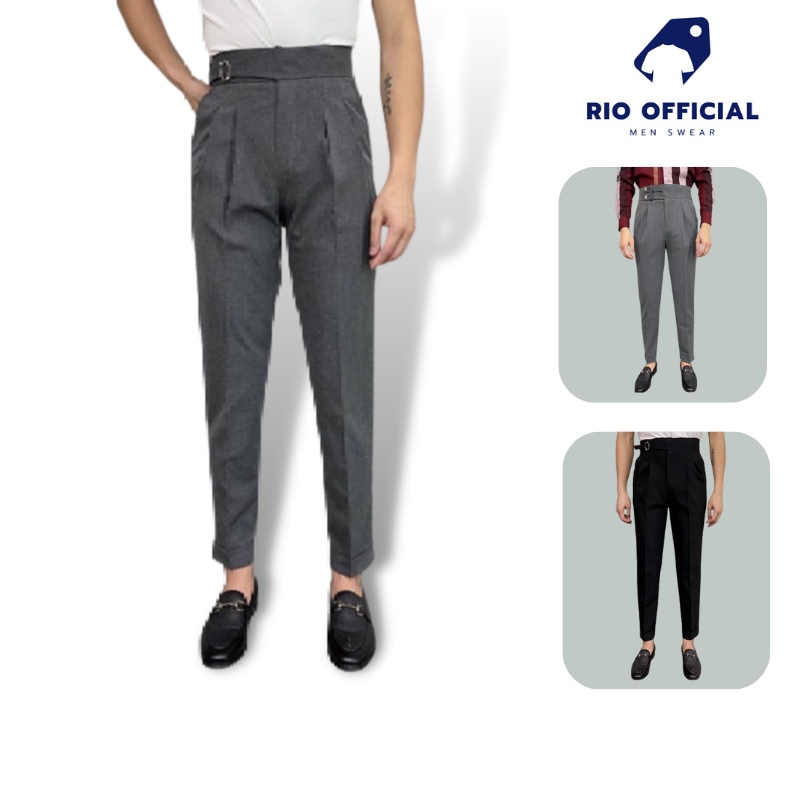 Quần âu cạp cao nam, thiết kế trẻ trung tôn dáng chất liệu vải đẹp co giãn