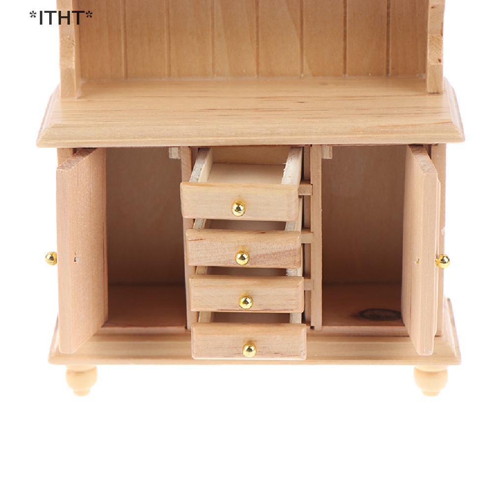 Kệ Sách / Tủ Nội Thất Bằng Gỗ Tỉ Lệ 1: 12 Trang Trí Nhà Búp Bê