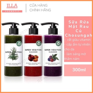 Sữa rửa mặt sủi bọt Sữa Rửa Mặt Rau Củ Chosungah Hàn Quốc Super Vegitoks Cleans 300ml