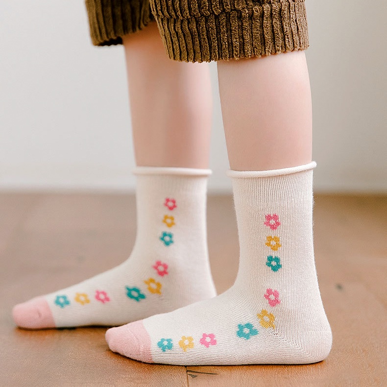 Tất cho bé, set 5 đôi vớ cao cổ dành cho bé gái từ 1- 8 tuổi cao cấp chất liệu cotton nhiều hình dễ thương COLOR KIDS.