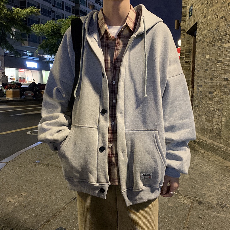 Áo Khoác Cardigan Mỏng Có Mũ Trùm Đầu Phong Cách ulzzang Hàn Quốc Cho Nam