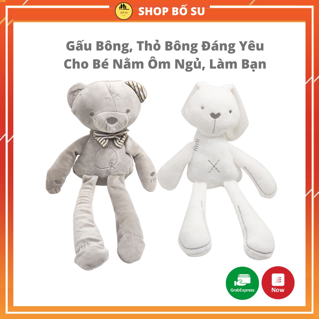 Gấu bông thú nhồi bông thỏ bông cho bé sơ sinh ôm ngủ Shop Bố Su