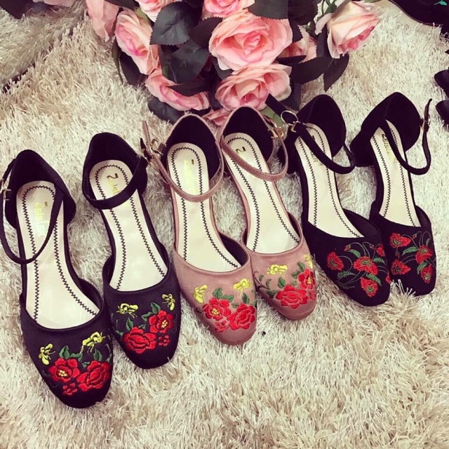 Giày thêu 3cm