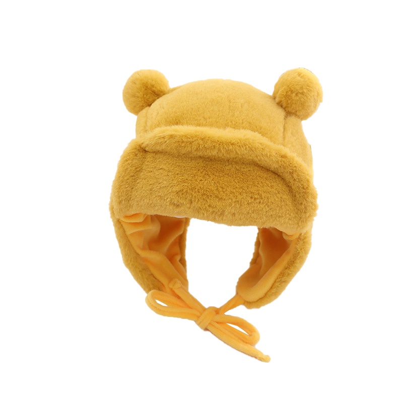 Mũ Cotton Mềm Mại Màu Trơn Đính Quả Bông Dễ Thương Cho Bé