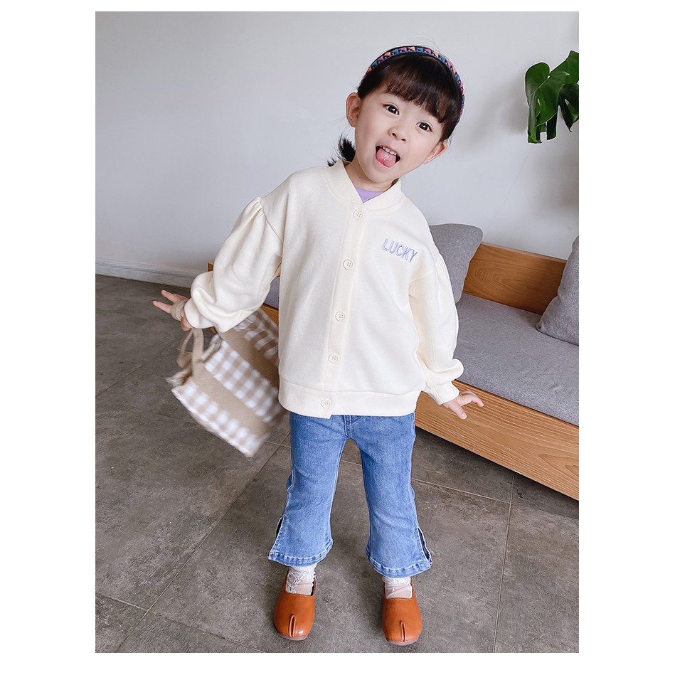 Áo Khoác Cardigan Họa Tiết Hoạt Hình Dễ Thương Phong Cách Hàn Quốc 2021 Cho Bé Gái