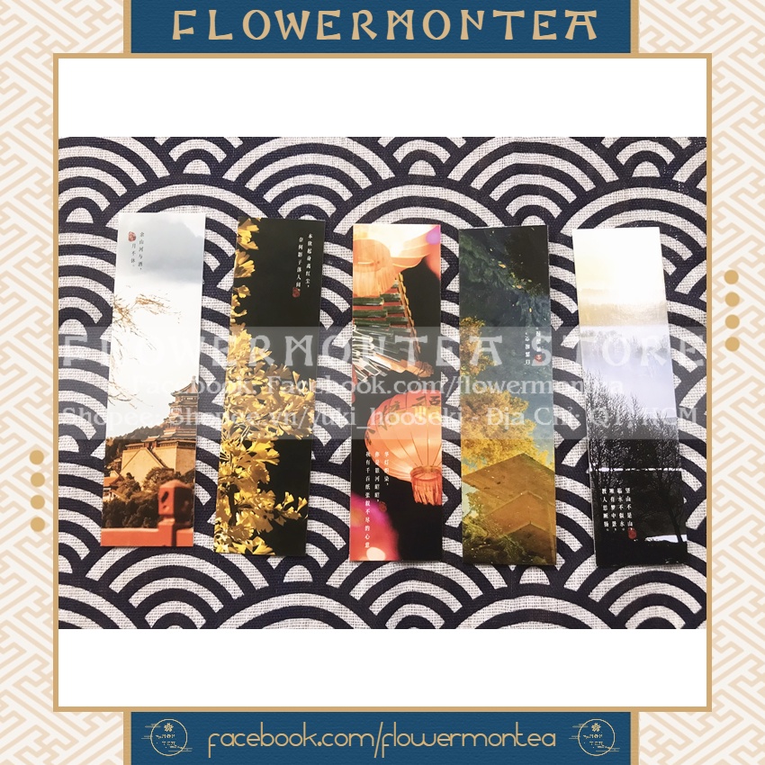 Set 10 Thẻ Đánh Dấu Sách | Bookmark Giấy - Phong Cảnh Trung Hoa