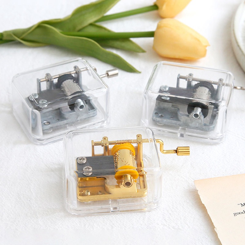 Hộp Nhạc Trong Suốt Thiết Kế Đáng Yêu Để Bàn Trang Trí DIY
