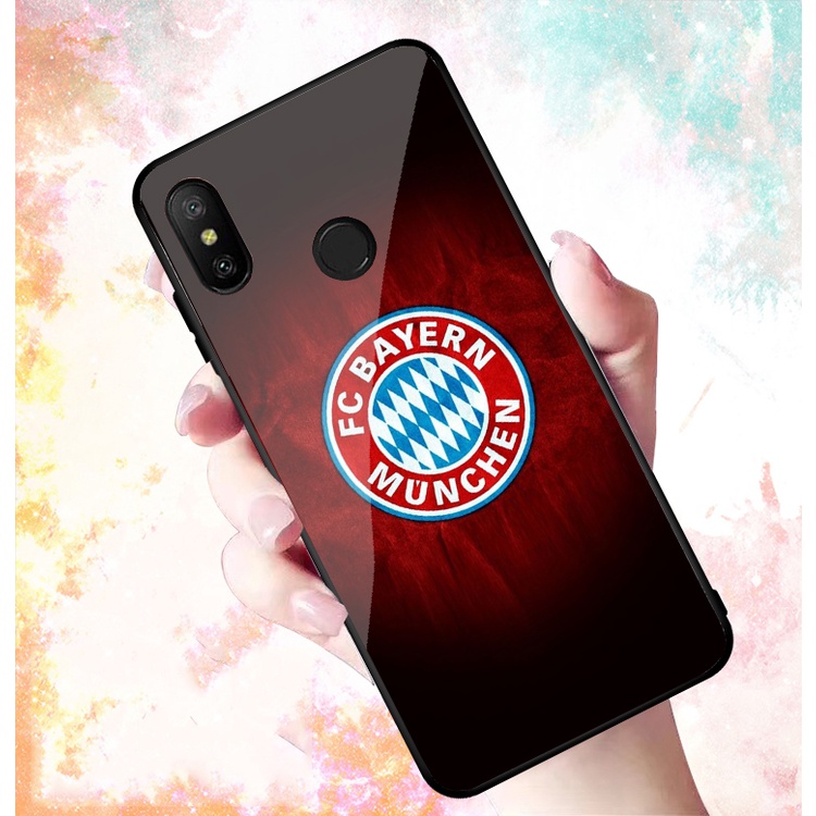 Ốp Lưng XIAOMI NOTE 6 PRO , REDMI 6 PRO, A2 Lite, MI 8, MI 8 SE mặt kính cường lực cao cấp In hình Câu Lạc Bộ Bóng Đá