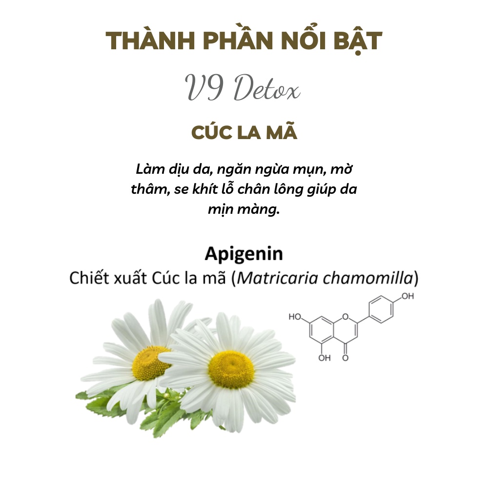 Mặt nạ thải độc V9Queen, dưỡng ẩm làm sáng da ngăn ngừa thâm nám tàn nhang V9 Detox 30ml