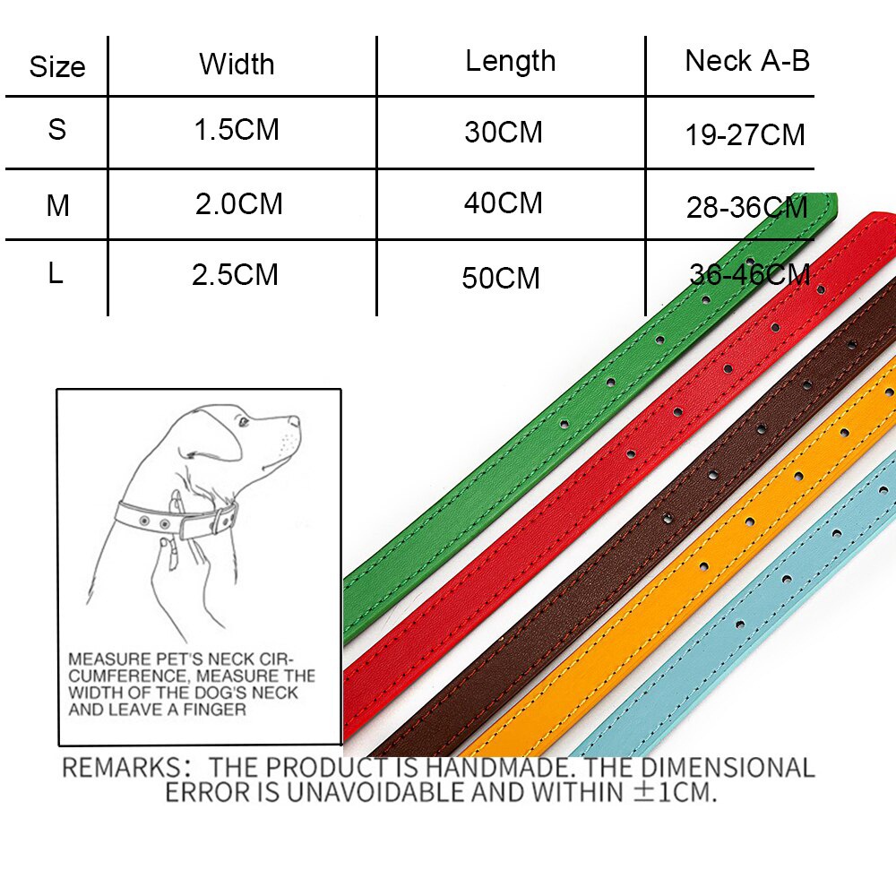 Vòng Cổ Bằng Da Màu Kẹo Cho Thú Cưng