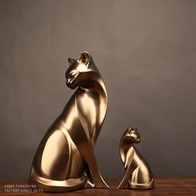 Tượng trang trí nhà cửa, trang trí phòng khách, Tượng Decor Cặp Đôi Mèo - Trang Trí Nội Thất Cao Cấp