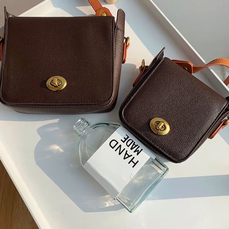 Túi mini khoá tròn da sần form cứng cáp s076 | BigBuy360 - bigbuy360.vn