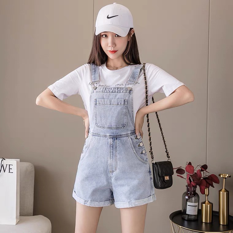 Yếm short jeans nữ co dãn king168 , yếm nữ co dãn nhẹ thoải mái trẻ trung DC03