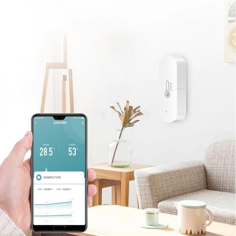 Nhiệt kế thông minh tích hợp cảm biến độ ẩm Zigbee dùng app Tuya/ Smart life sử dụng Pin AAA