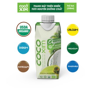 Nước dừa Cocoxim Organic 330ml combo 3 hộp