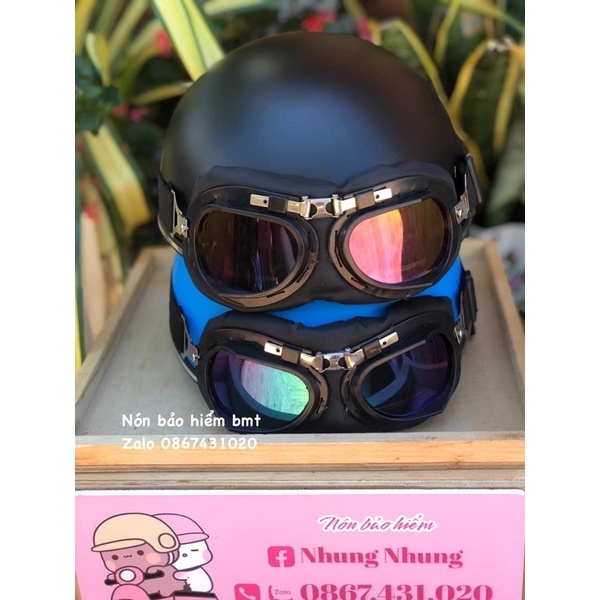 Nón bảo hiểm kèm kính phi công nhập khẩu hàng chính hãng hình chụp thật