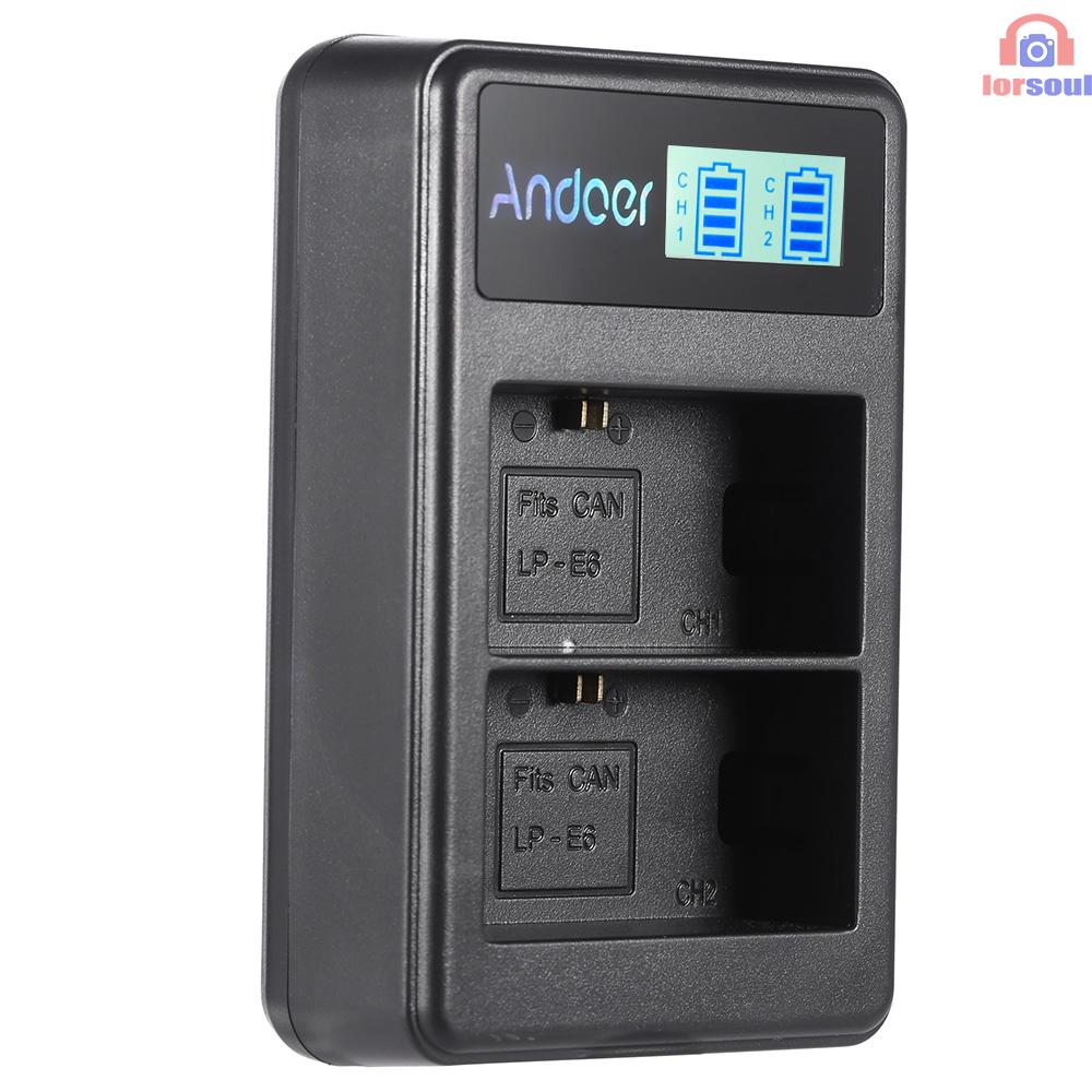 ANDOER EOS Bộ Sạc Pin Li-Ion 2 Pin Li-Ion 6d 7d 70d 60d 5d Mark Iii Mark Ii