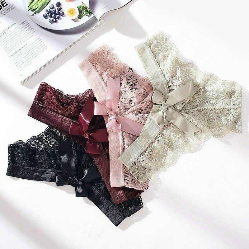 Q02 Quần Lót Nữ Ren KATHY BRA Lọt Khe Đính Nơ Sexy Quyến Rũ Chuẩn QC Cao Cấp Co Dãn tốt Kháng Khuẩn