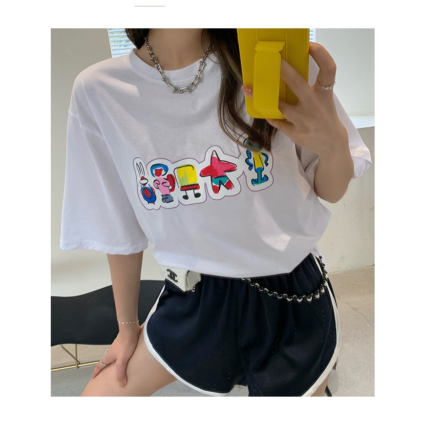 ÁO THUN HOẠT HÌNH SKU09,FROM RỘNG TAY LỠ ,CHẤT LIÊU DÀY DẶN KHÔNG XÙ LÔNG | BigBuy360 - bigbuy360.vn