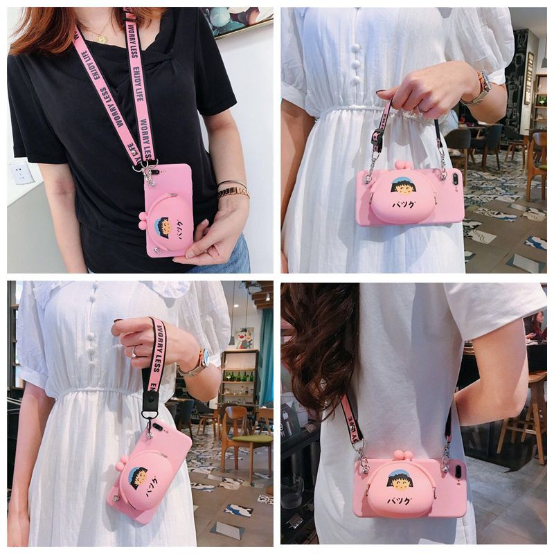 Ốp điện thoại TPU gắn ví dễ thương cho OPPO A93 F11 F9 Pro F7 F5 A92 F1S A5 A9 A53 2020 A12 Reno 3 5 Pro