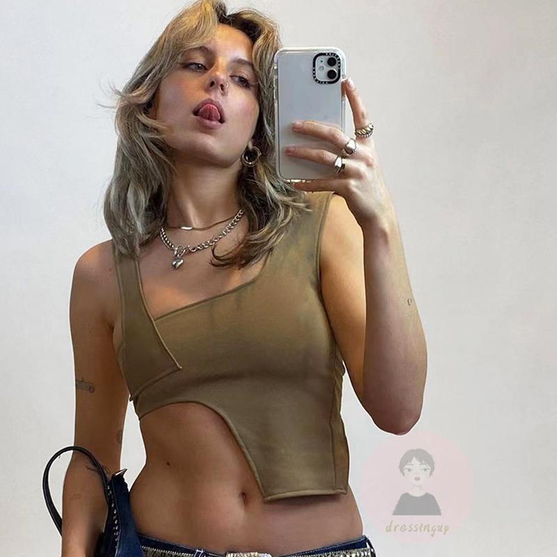 Áo Tank Top Hai Dây Bản Rộng Màu Trơn Thời Trang Mùa Hè Cho Nữ