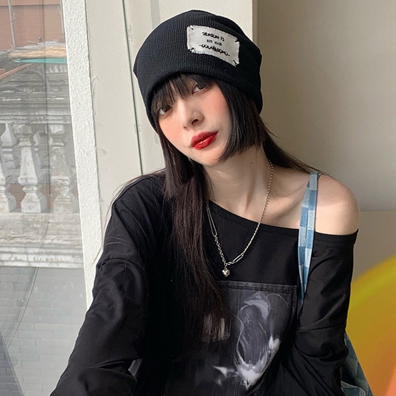 flowersqueen Nón Len Trùm Đầu Thêu Chữ Thời Trang Unisex