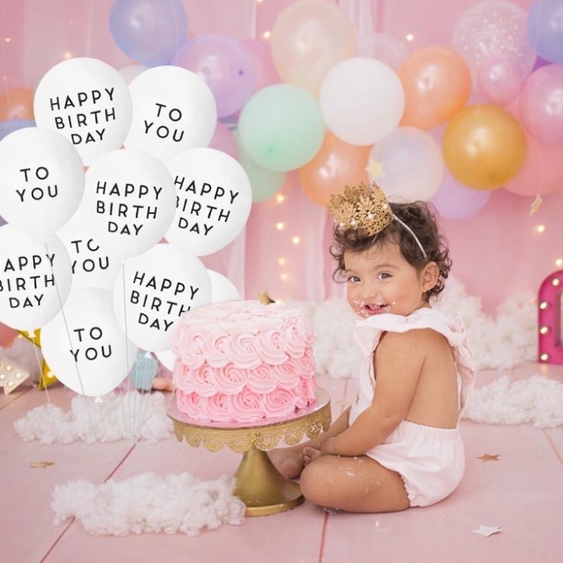 Set Bong Mix Latex In Chữ Happy Birthday To You Dùng Trang Trí Tiệc Sinh Nhật/Đám Cưới
