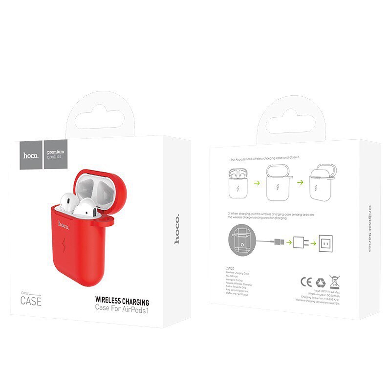 Vỏ case tích hợp sạc không dây chuẩn công nghệ Texas Ti dành cho Apple Airpods 1 -Hoco CW22. -Tomstore pP chính hãng