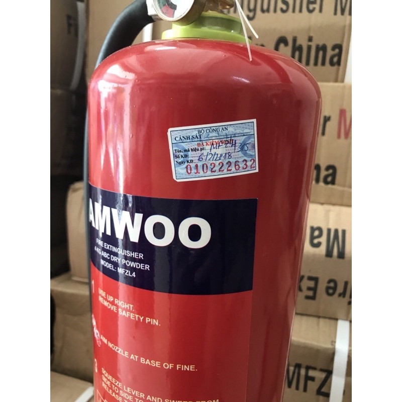Bình cứu hoả 4kg ABC /bình chữa cháy bột 4kg ABC SAMWOO MFZL4