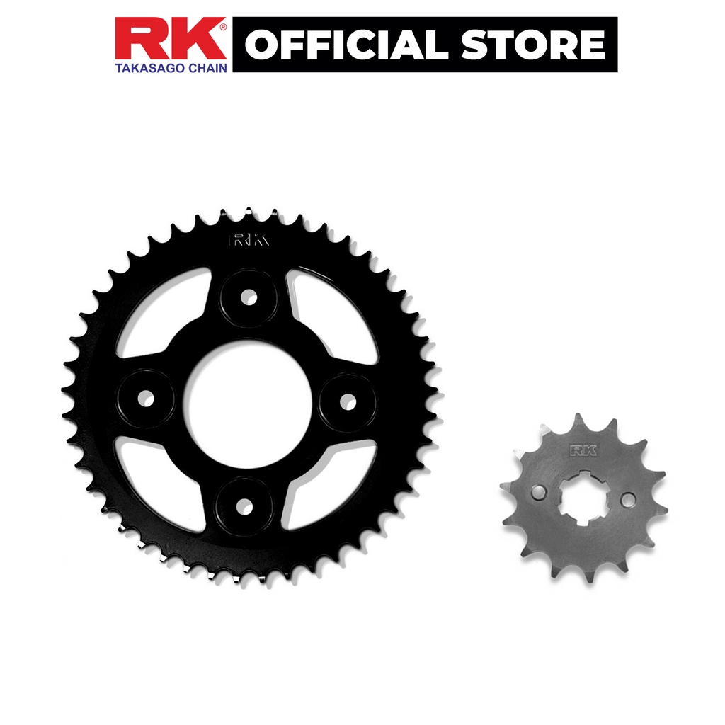 Nhông Dĩa RK Takasago chain cho xe máy Monkey, chất liệu: Thép mạ màu đen, độ dày Nhông Dĩa: 428