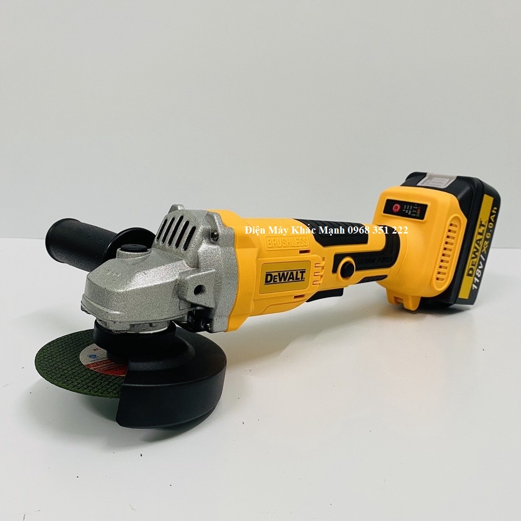 Máy Mài Pin DeWaLT Cao Cấp - Tặng Bộ Lam Xích, Động Cơ Không Chổi Than ( Công Tắc Bóp)