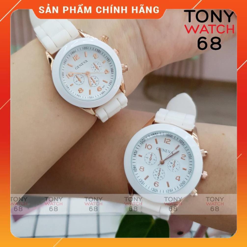 Hot!!! Đồng hồ cặp đôi nam nữ Geneva dây cao su mặt kính cong độc đáo chính hãng Tony Watch 68 giá re